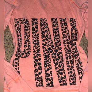 PINK Leopard Print Hooded Long Sleeve